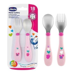 Chicco Metal Cutlery - Girl