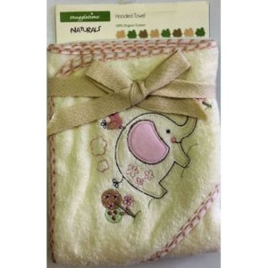 Snuggle time Hooded Towel Deluxe Embroidered Natural