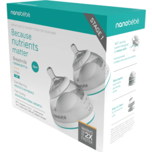 Nanobebe Bottle 2pk-Teal 150ml